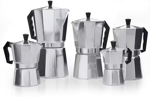 AUSH Italian Espresso Maker 3 Cups Italian Stove Top Coffee Percolator Moka Pot 3 Cups / 150ml (6 Cups / 300ml)