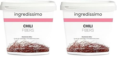 INGREDISSIMO - Hilos de Chilli, 45 g, Decoración y Topping, para Recetas Dulces y Saladas, Producto Vegano, sin Gluten y sin Azúcar Añadido, Decoración Comida, Olor y Sabor a Chili (Paquete de 2)