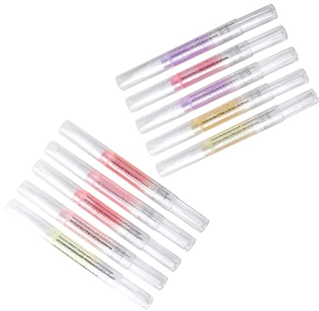 Didiseaon Bolígrafos De Aceite Nutritivos Para Cutículas De Uñas 10 Unidades Tamaño Compacto Hidratante Restaurador Para Manicura Cuidado Femenino Diario