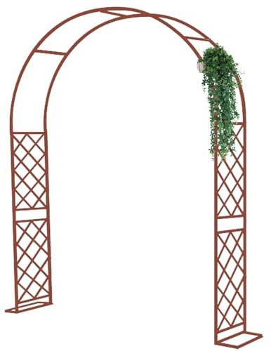 Arches de jardin en métal solides pour arche d'escalade de mariage, arche d'extérieur, terrasse, antirouille, diverses (marron)