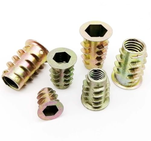 Nietmuttern, Nietmuttern, 20 x M4, M5, M6, M8, Metall, Sechskant-Innensechskantkopf, eingebettete Einsatzmutter, E-Mutter for Holzmöbel, Innen- und Außengewinde, Zinklegierung(M5x8)
