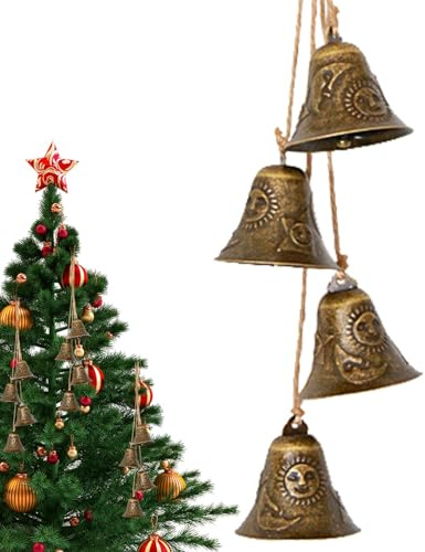 Glocken Weihnachten, Weihnachts Vintage Glocke Aus Metall, Rustikale Weihnachtsglocke, Weihnachtsdekorations Mit Umhängeband, Vintage Deko Glocke Für Zuhause