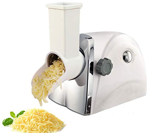 Râpe à fromage électrique rotative en acier inoxydable pour fromage et légumes, broyeur électrique multifonction avec 3 lames de tambour amovibles