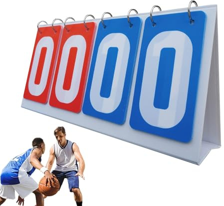 Tabella punteggio da Tennis | Tabella di punteggio di Pallacanestro – Impermeabile a 4 cifre Portatili Multi-Sport per Badminton, pallavolo, Calcio
