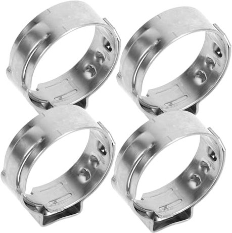 HOMOBABE 50pcs 1/2 Inch Stainless Steel Pex Clamps for 15-17.5mm Tubing, Crimp Rings for Pex Fittings Connection, Hose Clamps for Plumbing and Water Systems