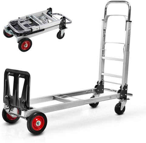 Aluminium Sackkarre Tragbare Faltbare Handkarre Faltbare Dolly Cart Zusammenklappbar Heavy Duty Cabrio Sackkarre für Gepäck Umzug Lager