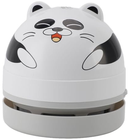 Mini Desktop Vacuum Cleaner, Kraftfull Men ändå Tyst Handhållen Dammsugare med Avtagbart Munstycke, för Skrivbord, Hem, Bil, Lätt Att Använda och Bekvämt (Panda)