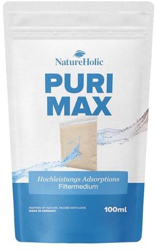 NatureHolic PuriBag Filterbeutel | Spezial Filtermedium gegen Schadstoffe Gerüche Verfärbungen Algenplagen | Hochwirksames Adsorptionsmittel für Süßwasser und Meerwasser | Gebrauchsfertig