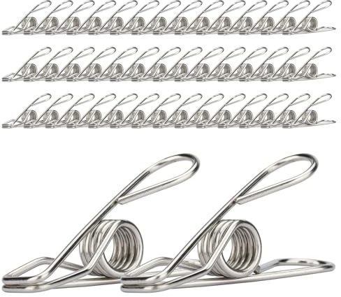70 Pcs Metal Clothes Pegs for Washing Line, Stainless Steel Clothes Pegs Strong, Heavy Duty Laundry Pegss, Kitchen Office Home Towels Coat Socks Snack Bags Picture Paper Clips