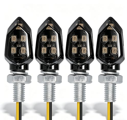 APIELE Motorrad LED Blinker 12V Mini Motorradblinker M8 E-MARK Geprüft Miniblinker Universal Wasserdicht Scooter für Motocross Fahrrad Moped