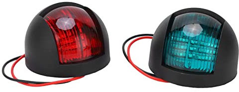 flexman 2PCS Yacht Signal Light, DC 12V 24V 3W Green Rouge LED Marine Boat Navigation Lampe pour les Bateaux de la Longueur de 12 M pour les Navires, les Yachts, le Bateau Pêche