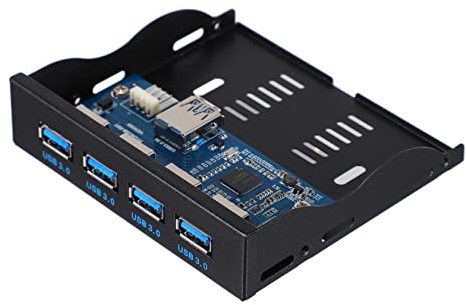 Panel Frontal USB 3.0 para Bahía de 3, 5 Pulgadas en Acero Inoxidable | Negro, Instalación Sencilla, Rendimiento Estable, Interfaz Usb3.0 Frontal, Concentrador Interno de Metal