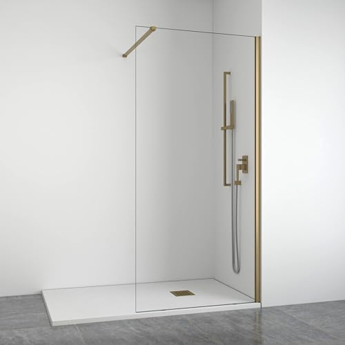 BELLOBATH Mampara de Ducha Frontal Fija 8 mm Dorada 68-70 cm