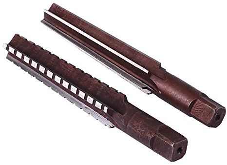 Reibahle Fräser Hochgeschwindigkeitsstahl(HSS), 2 Stücke MT2 Gerade Feine/Grobe Maschine Reibahle Fräser Werkzeug Zylinderschaft 1,5x12,5 cm