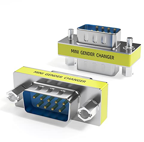 DriverGenius Adattatore Gender Changer DB9 Seriale - 9 Pin RS232 Maschio-Maschio per Trasferimento Dati RS232/Seriale (RS232M2M-2A, Confezione da 2)