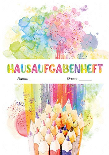 Cooles Hausaufgabenheft A5 | A/B Woche | ohne Datum | Inkl. Kunstoffumschlag + Sticker (Stifte)