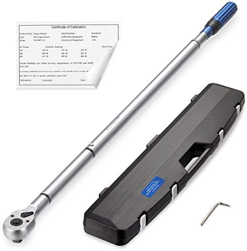 BULLTOOLS 3/4-Inch Drive Click Torque Wrench,100-600ft.lb / 135-815Nm Blue