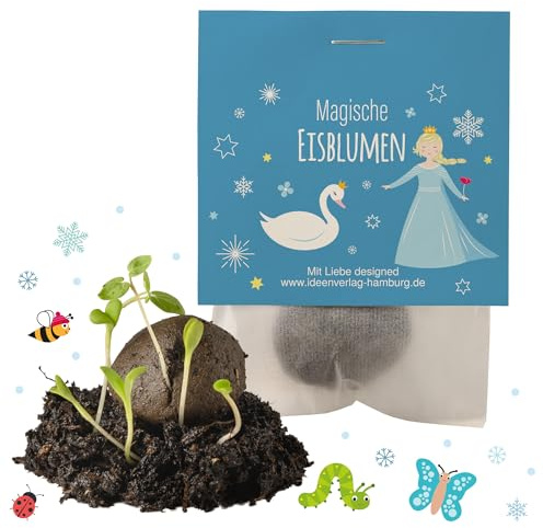 10x Eisprinzessin Samenbomben als Anna und Elsa Mitgebsel Kindergeburtstag Mädchen - die Eiskönigin Geburtstag - Blumensamen Mitbringsel Kindergeburtstag Gastgeschenke & kleine Geschenke für Kinder