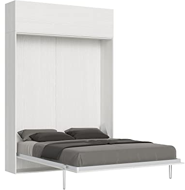 Kentaro Double Bed White Ash with Wall Unit