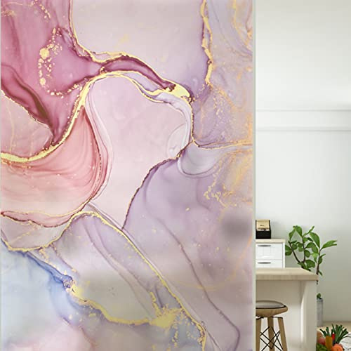 Modixun Marmor Fenster Sichtschutzfolie, Nicht klebend, statische Fensterfolie, Milchglasfolie, dekorative Fensterfolie, Vinyl, Glasabdeckung, 40 x 100 cm, Stil C