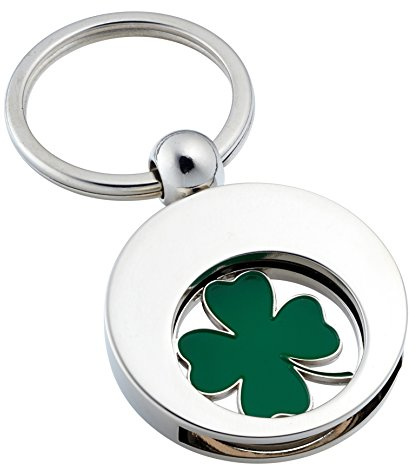 Porte-clés de qualité supérieure avec jeton de caddie, trèfle, 67x35x6, porte clef
