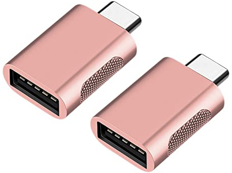 Eono Adaptateur USB C vers USB, Lot de 2 Adaptateur USB Type-C vers USB, Adaptateur Thunderbolt 3 vers USB Femelle OTG Compatible avec MacBook Pro/Air, iMac iPad Mini 6, Rose