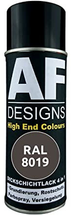 Alex Flittner Designs Vernice antiruggine 4 in 1, RAL 8019, grigio talpa, metallo, vernice protettiva spray