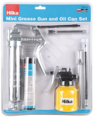 Mini Grease Gun and Oil Can Set, Silver