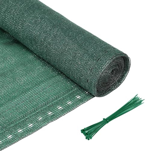Joparri Panel de valla de privacidad para valla y barandilla de balcón, red de sombra, malla de 150 g/㎡, HDPE con bridas, estabilizado UV, resistente a la intemperie, 1 x 10 m, verde