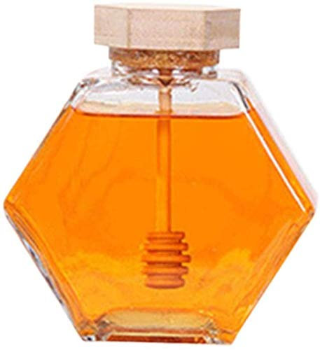 Glas Honigglas mit Spender, Glas Glas mit Holzdeckel, für Honig Marmelade, Gewürze, Geschenkidee-220ml