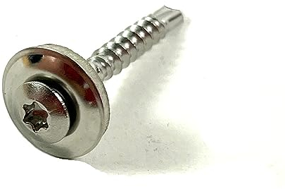 100 Stück Spenglerschrauben A2 mit Bohrspitze und EPDM Dichtscheibe (4,5 x 30 mm)