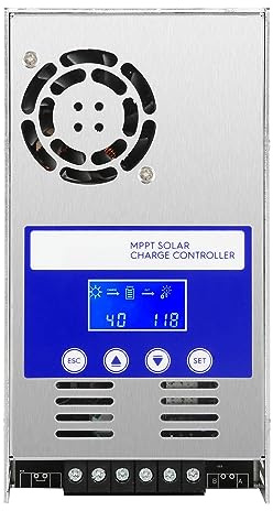 Jadeshay Regulateur de Charge Solaire MPPT 60A Controleur de Charge Solaire Batterie 12V/24V/36V/48V Détection Automatique Contrôleur de Panneau Solaire Photovoltaïque avec Rétroéclairage LCD
