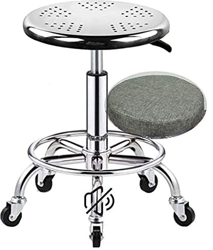 ZAJCI Tabouret Roulant Portant 440 Ibs / 200 Kg Tabouret pivotant à roulettes avec Roues silencieuses, Tabouret d'atelier Robuste en Acier Inoxydable Tabouret de Travail de médecin de Laboratoire