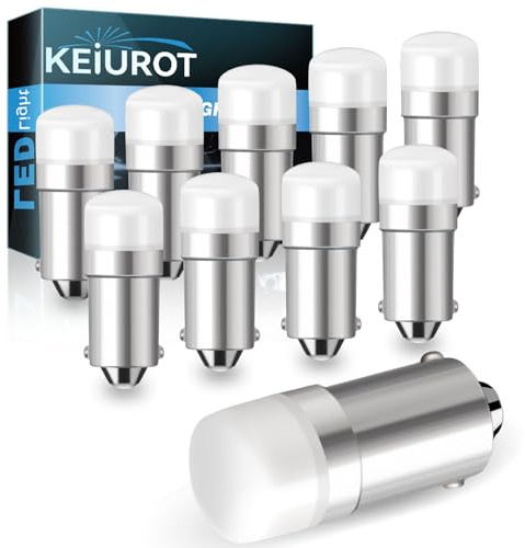 Keiurot 1820 Bulb 1445 1813 1816 1815 757 53 57#313 BA9S Led Bulb 10-30Volt for Lionel Train Light Bulbs, Instrument Indicator Lights, House Number Light Bulb 1818 1819 1895 Warm White 10Pack