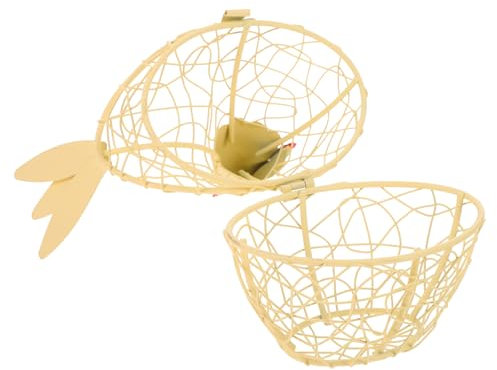 Levemolo Cesta De Huevos De Hierro Decorativa Forma De Gallina Para Almacenamiento Cocina Huevera Multifuncional Para Frutas y Verduras Estilo Campestre