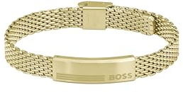 BOSS Jewelry Bracelet à Maillons pour Homme Collection ALEN en Or Jaune avec une Plaque Gravée - 1580610