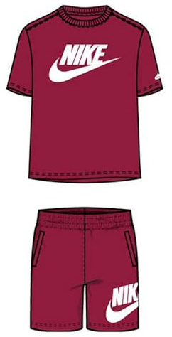 Nike Tee & Short Set Rouge M - Track Suit pour Adultes Unisex