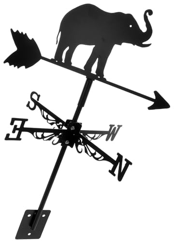 Toddmomy 1 Set Metal Wrought Iron Elephant Weather Vane Garden Weathervane Yard Weathervane Lawn Weathervane Wind Direction Indicator Ground Weathervane Weather Vanes for Yard Wind Vane