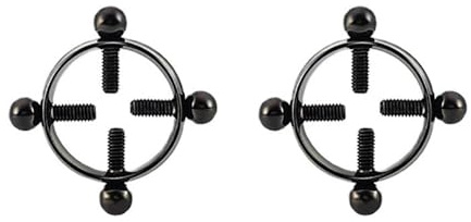 2 anelli rotondi per capezzoli, non forati, in acciaio inox, finti anelli per capezzoli, a bilanciere, per l'estate, da spiaggia, gioielli per il corpo da donna (nero)