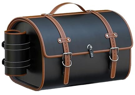 LUYSNDFG Motorrad-Topcase für Suzuki Boulevard C109RT, Motorrad Topcase Reisen Motorradkoffer Motorrad Heckbox mit Sicherheitsschloss, Weatherproof Motorradzubehör,C Black Brown