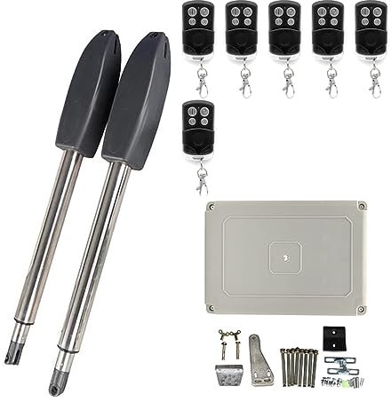 Apriporta del garage, Kit apricancello elettrico automatico da 400 kg Pull Arm Drive Operatore porta battente Attuatore motore Multi telecomando opzionale,Apricancello automatico(6 remote)