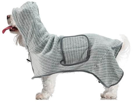 CAPASTEC Justerbar hundbadrock, mjuk snabbtorkande hundhandduk, XL, grön
