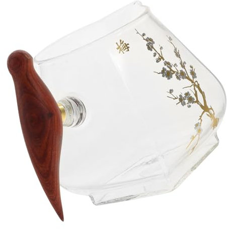 Cabilock Salsera De Vidrio Con Mango De Madera Salsera Para Té Dispensador De Salsa Versátil Para Salsas Aderezos Y Fiestas.