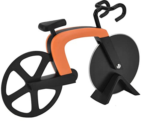 Tagliapizza per Bicicletta Utensile da Taglio per Coltello per Pizza Facile da Pulire in Acciaio Inossidabile per Ristorante ABS + Acciaio Inossidabile (Arancione,