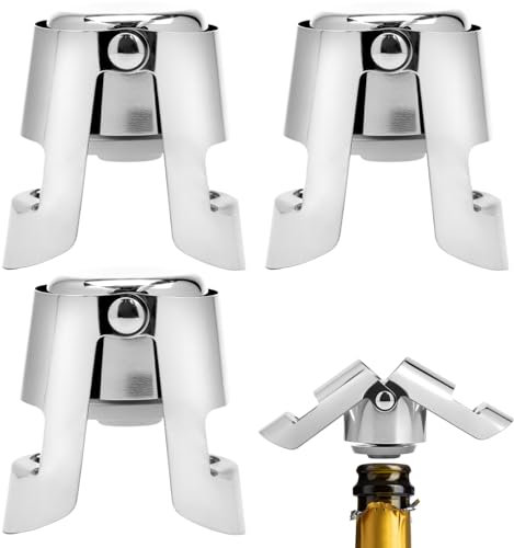 QWORK® 2 Pezzi tappi bottiglie champagne in acciaio inossidabile, tappo bottiglia vino, tappo per spumante resistente alla ruggine