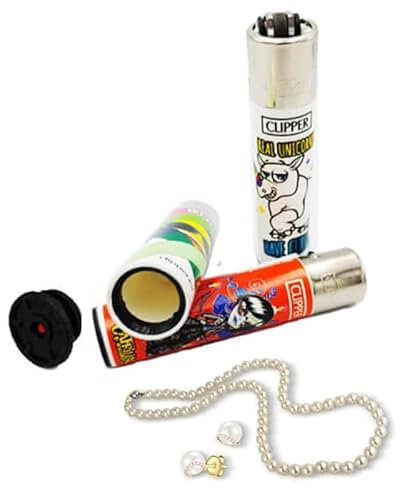 Clipper Feuerzeug mit verstecktem Fach | Geheim-Feuerzeug | Tragbarer Mini-Safe | Geldversteck | Geheimversteck