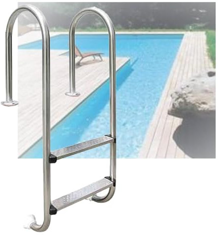 Swimming Pool Ladder, Swimming Pool Stainless Steel Step with Handrails,2/3 Steps Entry and Exit Pool Ladder For Outdoor Pool(Drilling,2-Steps1.5mm)
