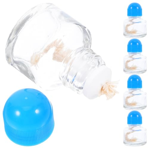 Hemobllo 5pcs Miniature Alcohol Burner Lamp Thickened Glass Outdoor Camping Heater Portable Spirit Lamp Safe for Hiking and Picnics