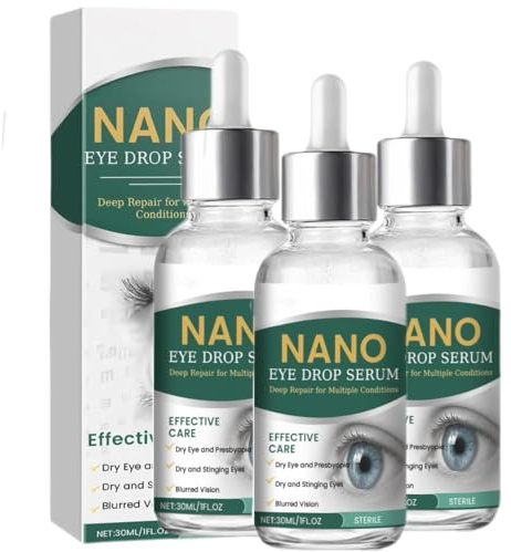 Suero Nano para Ojos, Gotas para la Recuperación de la Visión, Gotas para la Presbicia, Alivio de la Fatiga Ocular, Cuidado de la Vista (3 piezas)
