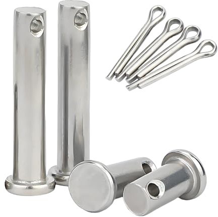 4 perni a forchetta, bulloni di sicurezza, bulloni a innesto, sistemi di chiusura in acciaio inox con perni per il montaggio di mobili, rimorchi (argento, M12 x 50 mm)